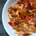 Slow Cooker BBQ Chicken with Peppers and Onions