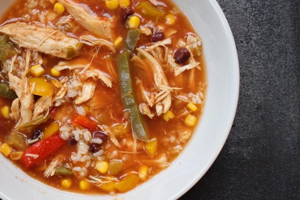 IMG_2299 - Mom to Mom Nutrition Slow cooker chicken tortilla soup is an easy to make one-pot meal filled with simple and flavorful ingredients!