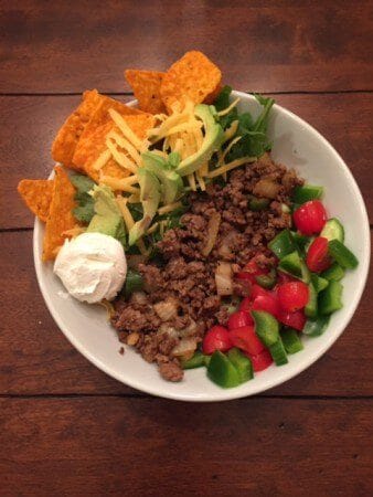Taco Salad made with Homemade Taco Seasoning