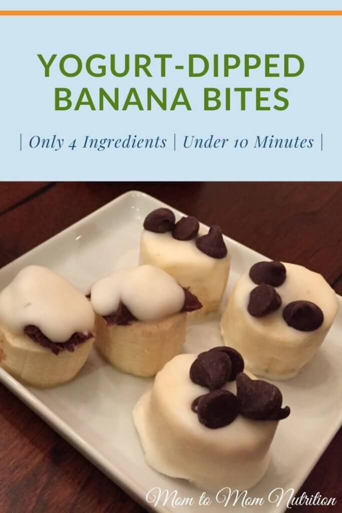Yogurt-dipped banana bites make the perfect afternoon snack or post-meal dessert. They are also kid and figure-friendly! #yogurtdippedsnacks #bananabites #frozenbananabites #healthybananabites #kidfriendlysnacks #toddlerfriendlysnacks #healthybananadessert #healthybananasnack #kidfriendlydesserts #healthyandeasydesserts #easydesserts