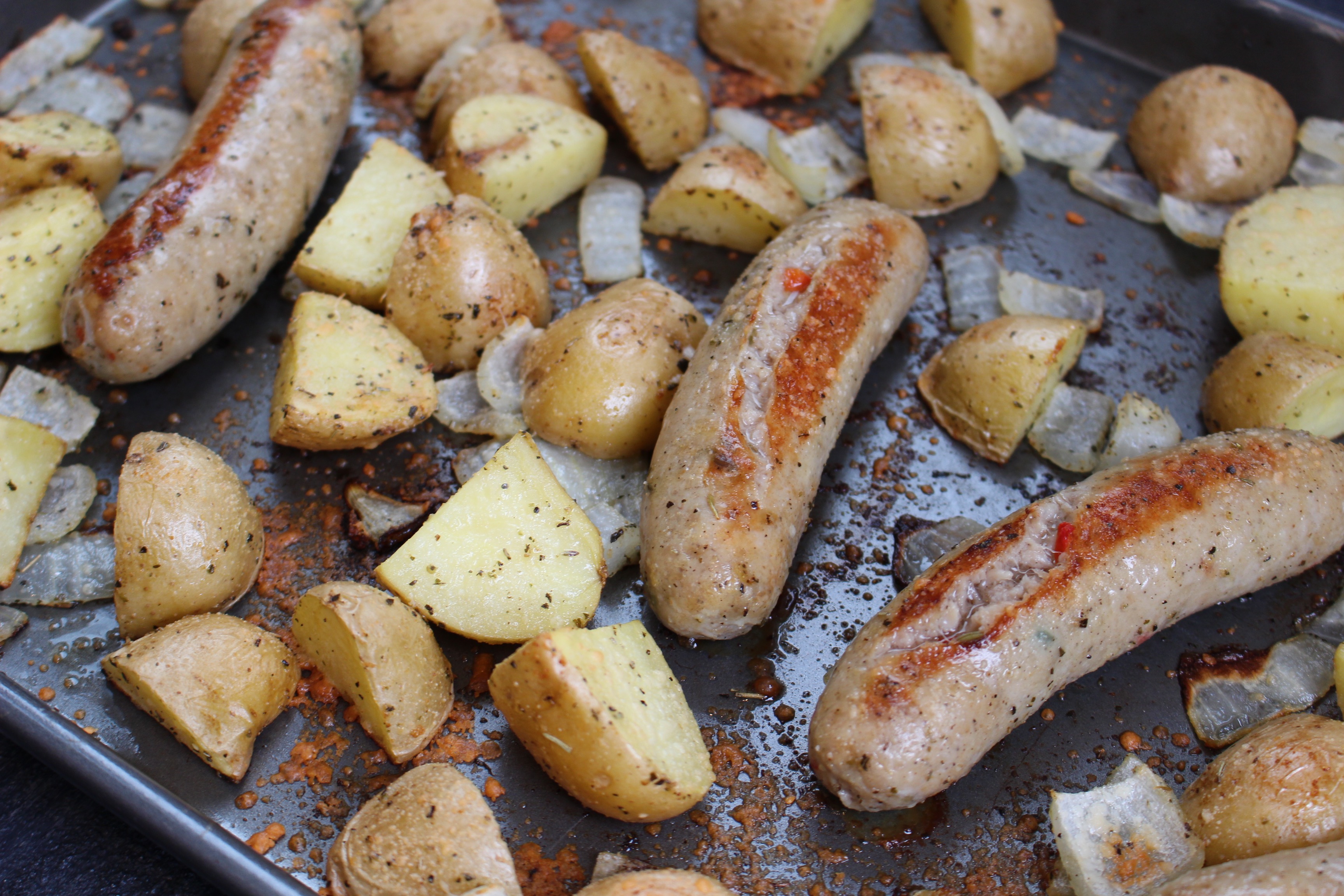 One-Pan Roasted Sausage, Potatoes, And Onions - Mom To Mom Nutrition