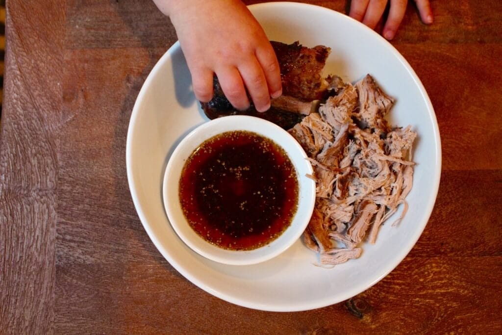 Pork tenderloin marinated with balsamic vinegar and 100% grape juice makes an easy, weeknight meal! 