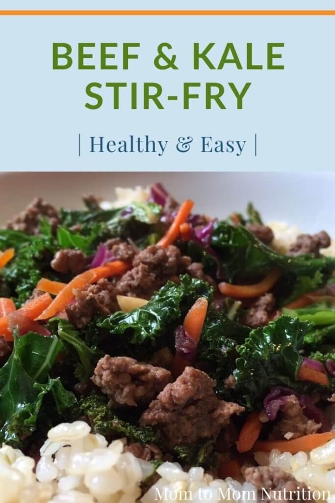 Beef and Kale Stir-Fry - Mom to Mom Nutrition Ready in less than 30 minutes, this beef and kale stir-fry makes THE ideal nutritious and family-pleasing weeknight meal.