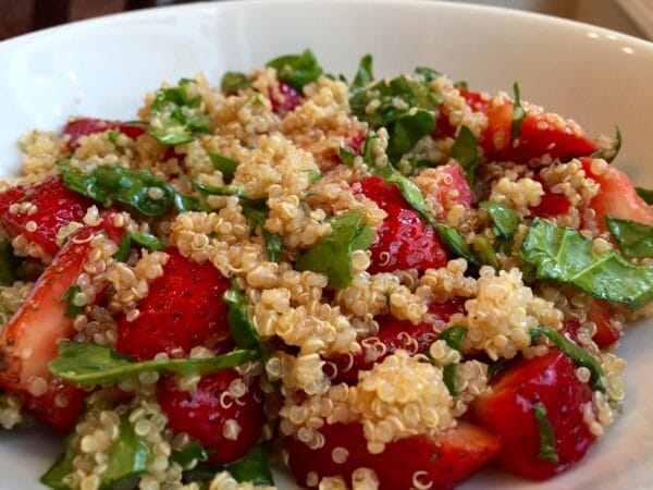 Strawberry spinach quinoa salad makes a light and refreshing side salad or main dish for any summer occasion. In season ingredients and protein-packed quinoa make the perfect combination! 