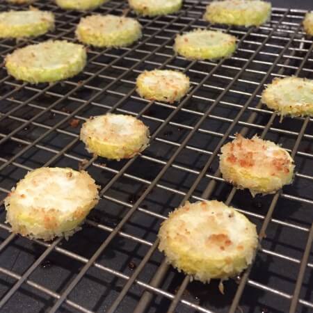 IMG_3965 - Mom to Mom Nutrition Parmesan yellow squash rounds make the perfect kid-friendly snack or side dish. Serve with yogurt or marinara sauce for dipping. You can also use zucchini squash in place of yellow squash.