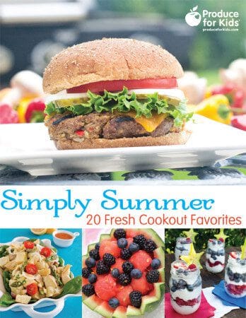 Summer E-Cookbook Cover LR - Mom to Mom Nutrition 5 easy ways to incorporate food and fun for a kid-friendly cookout!