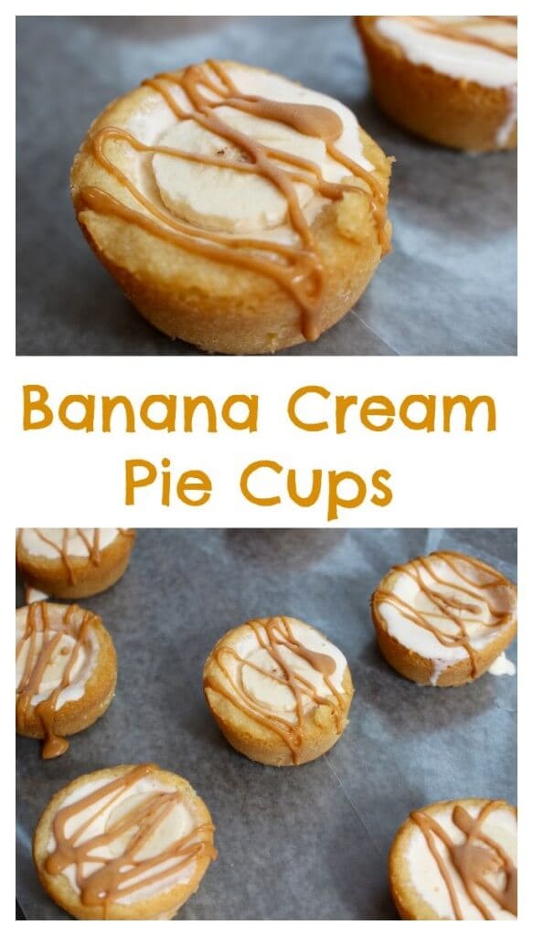 Banana yogurt and vanilla ice cream make one sweet frozen pie filling in these banana cream pie cups!