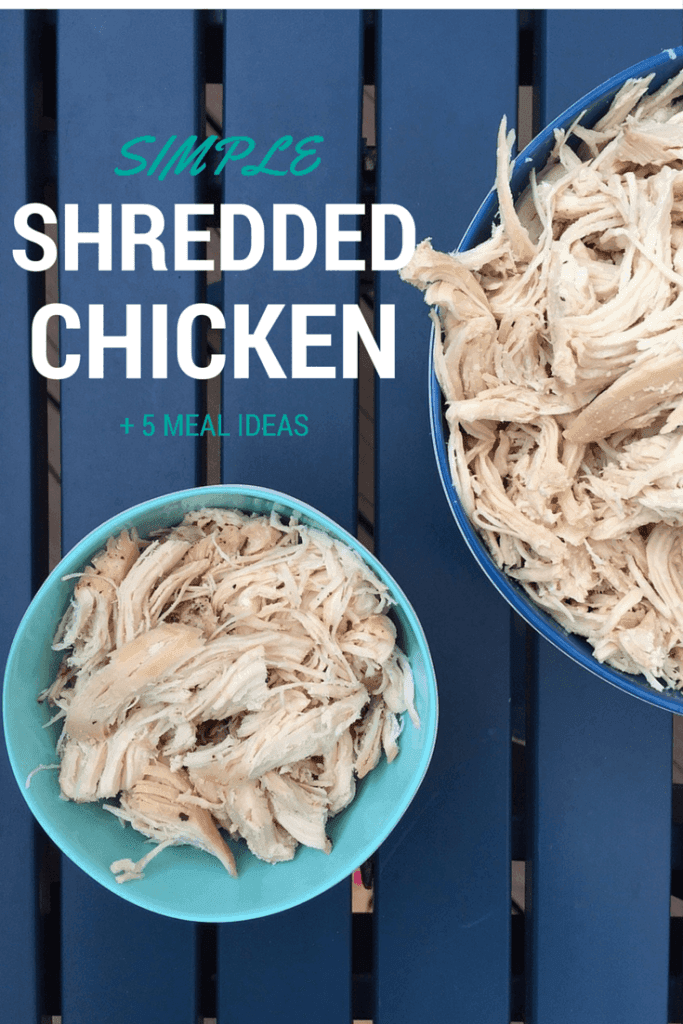 SIMPLE - Mom to Mom Nutrition Whether it's stuffed in tacos, topped on salad greens, or baked in casseroles, a batch of this simple shredded chicken will help make mealtime happen in minutes!