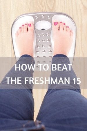 Gaining weight in college is a struggle many students have eating meals away from home. Learn how to beat the freshman 15 with practical tips for eating in the dorm or off campus! 