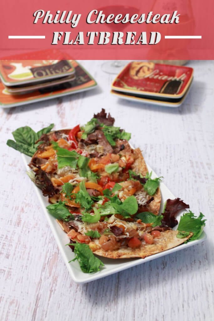 Philly Cheesesteak Flatbread is a healthier spin on the traditional Philly Cheesesteak Sandwich. Loaded with veggies and plated on a flatbread, you’re family will come back for seconds!