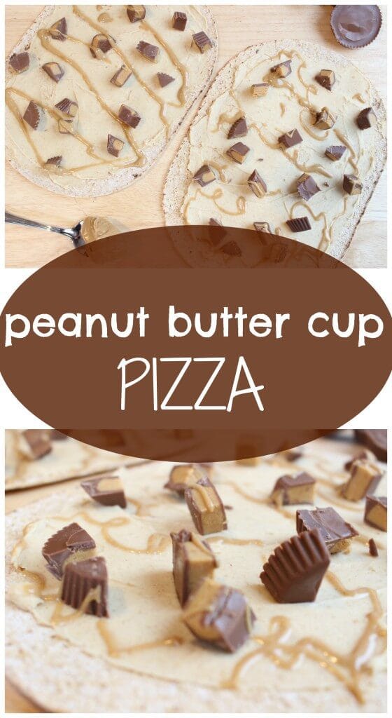 Peanut Butter Cup Pizza is the combination of two classic indulgences: peanut butter cups + pizza! Instead of a heavy crust, this sweet treat is made on Flatout Flatbread.