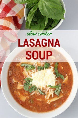 All of the flavors and ingredients of traditional lasagna come together [in your slow cooker] with this heartwarming lasagna soup. 