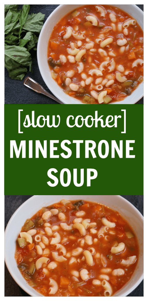 Toss fresh veggies, Italian seasonings and beans in the slow cooker to make one hearty and flavorful slow cooker minestrone soup! 