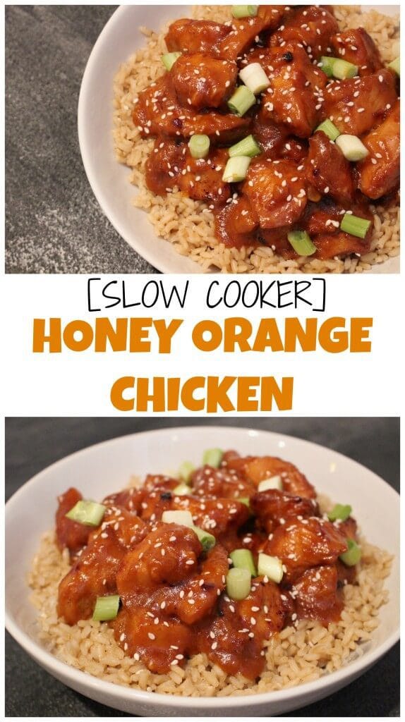 Slow cooker honey orange chicken gives you the taste and flavor of Chinese takeout without all the breading and oil!