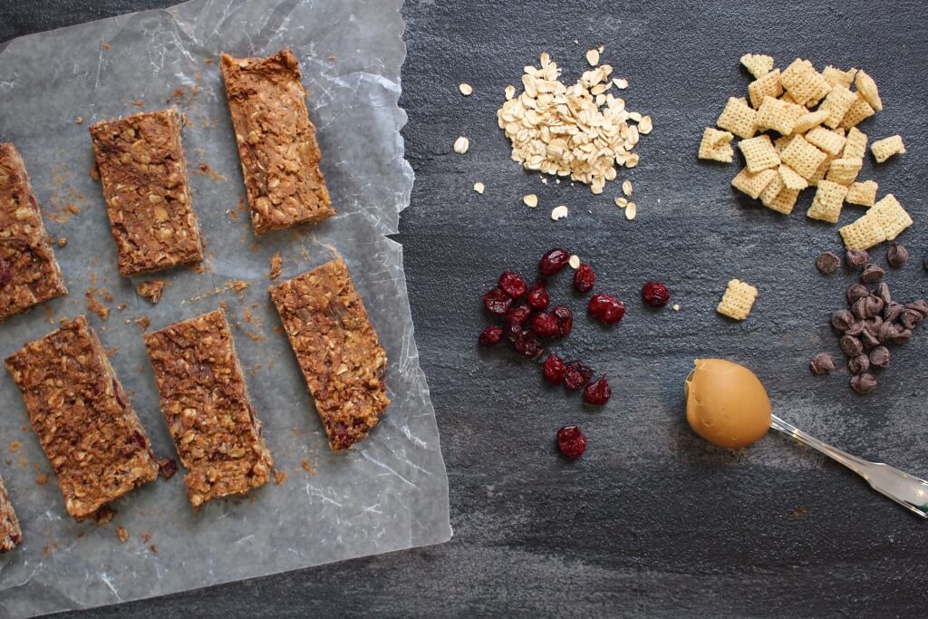 These peanut butter granola bars require no-baking and can be made with any fruit, nut, or chocolate mix-in. Just be sure to keep the peanut butter oatmeal base the same!