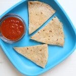 A White Bean Quesadilla makes a simple and nutritious lunch--- a serving of whole grains, dairy, and protein is the perfect mix of fuel kids and parents need to get through a busy day!