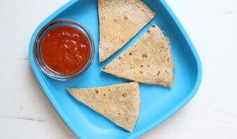 A White Bean Quesadilla makes a simple and nutritious lunch--- a serving of whole grains, dairy, and protein is the perfect mix of fuel kids and parents need to get through a busy day!