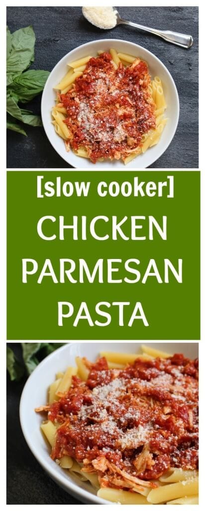 Chicken Parmesan Pasta is a heart-healthy twist on the classic Italian-American dish. Simply skip the breading and frying in oil step, and serve up with a big bowl of whole wheat pasta!