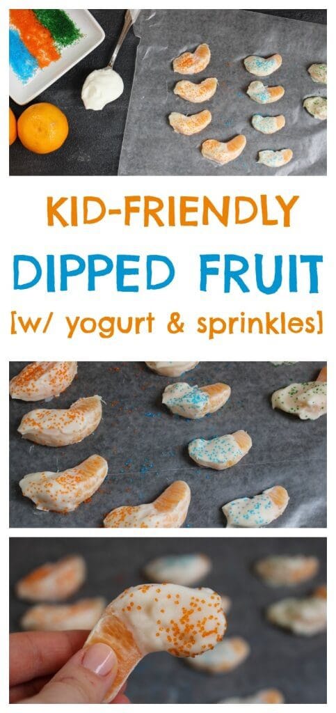 Kid-friendly dipped fruit makes a simple snack or sweet treat. Choose your favorite fruit and dip such as yogurt, peanut butter, or chocolate, and be sure to get your kids involved in the dipping assembly line!