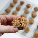 Crunchy Peanut Butter Muffins are filled with smooth peanut butter and topped with a streusel-like oatmeal topping that gives the muffins a little crunch! Perfect for a breakfast on-the-go or after-school snack!