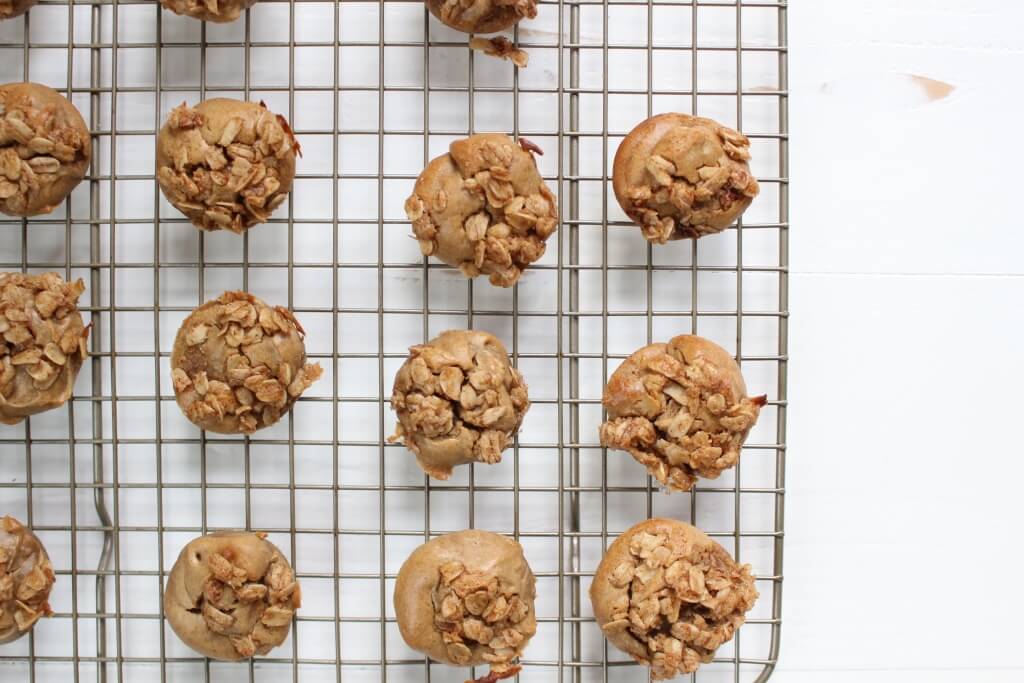 Crunchy Peanut Butter Muffins are filled with smooth peanut butter and topped with a streusel-like oatmeal topping that gives the muffins a little crunch! Perfect for a breakfast on-the-go or after-school snack!