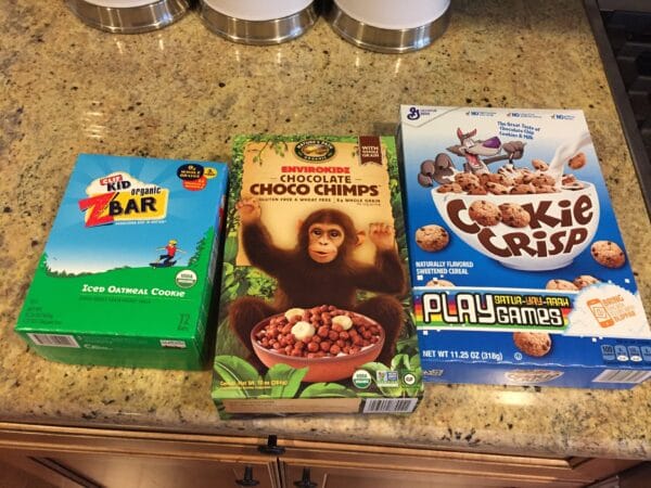 These are our sugar favorites! The Clif Bars are a little tricky with the halfsies trick... but my friend Amelia from Eating Made Easy just made a homemade Clif Bar with less sugar--- you should check out that recipe! 