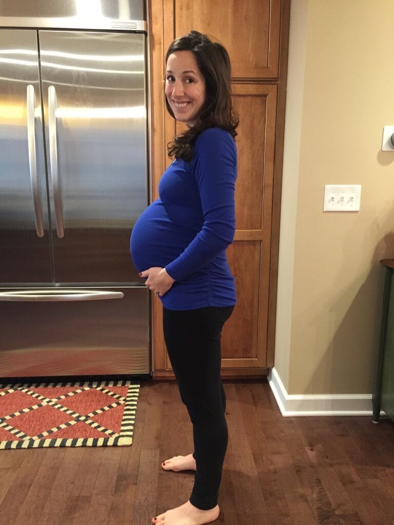 One month pre-delivery with Anthony. Appetite: Fair. 