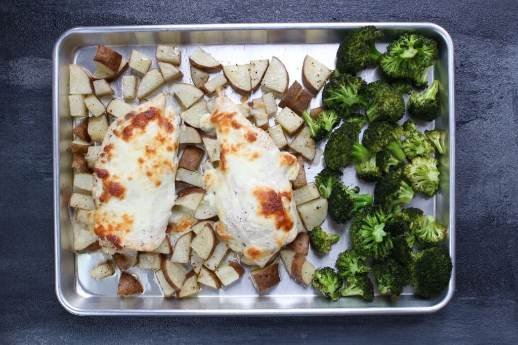 This sheet pan chicken dinner is easy, healthy, and delicious! Mix and match this recipe with your favorite vegetables for a chicken dinner you don’t want to miss! 