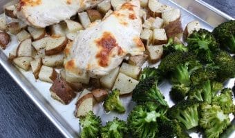 This sheet pan chicken dinner is easy, healthy, and delicious! Mix and match this recipe with your favorite vegetables for a chicken dinner you don’t want to miss!