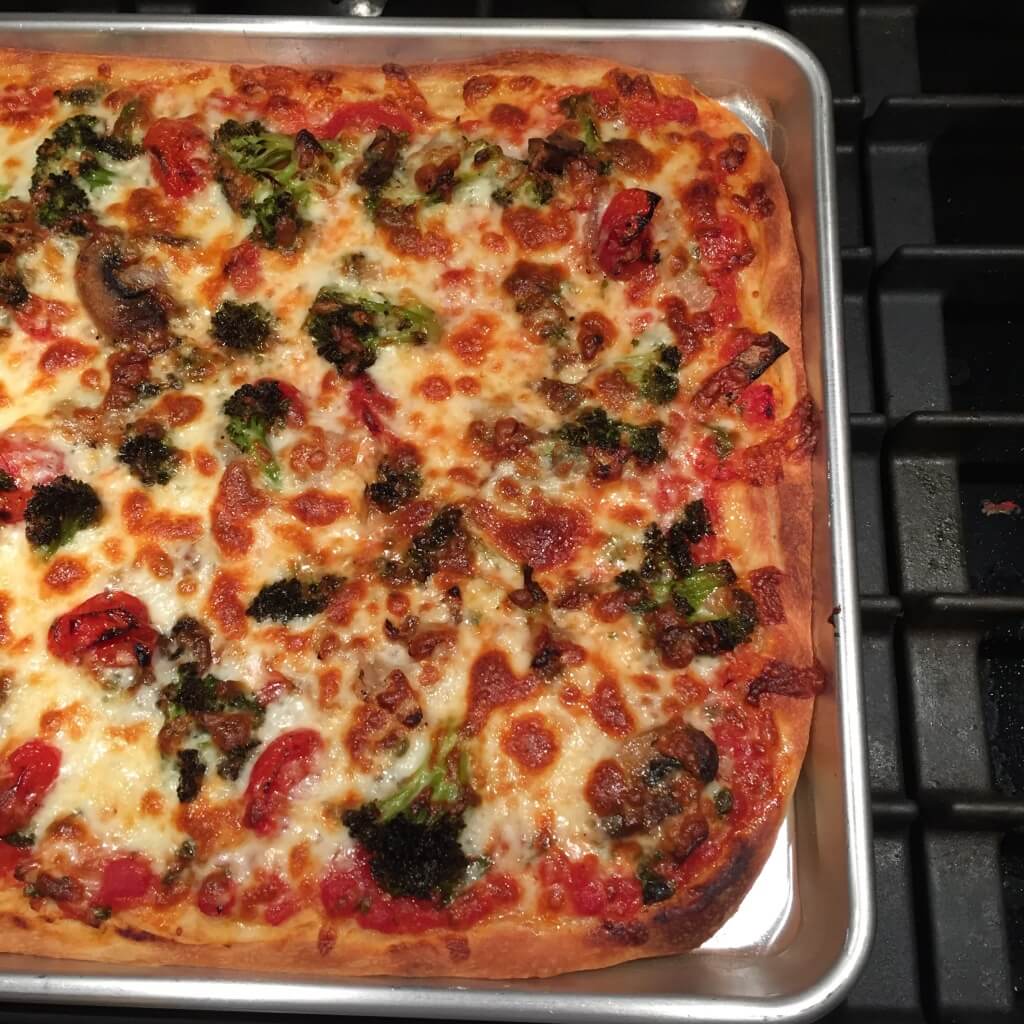 Am I stopping our weekly pizza tradition because of my weight gain? Nope. I look forward to it too much and I think Ted would think there was something seriously wrong with me. 