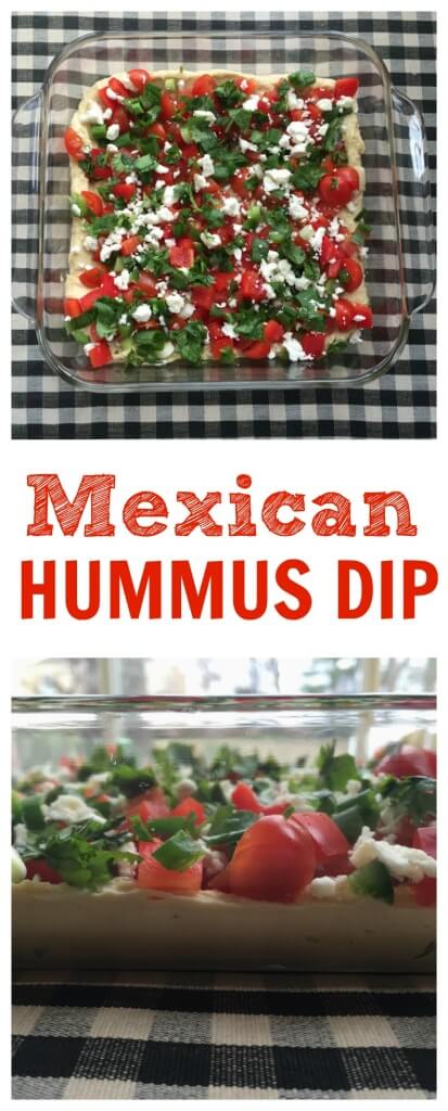 hummus dip - Mom to Mom Nutrition Mexican Layered Hummus Dip is a take on on the traditional party favorite but the base is protein-packed hummus. Topped with colorful, nutritious ingredients, this dip makes a fast snack or flavorful appetizer for any party.