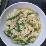 The freshness of lemon and in-season asparagus make this lemon orzo with asparagus the perfect side dish for spring or summer!