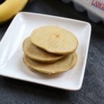 5 Ingredient blender pancakes is a quick and easy recipe that is mixed right in your blender! Perfect for freezing ahead of time and reheating for busy mornings.