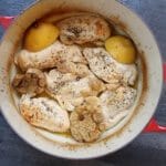 40 Cloves of Garlic Chicken is one of the easiest weeknight chicken dinners you can make! The natural juices from the chicken and garlicky broth make a delicious dipper for crusty bread or served over brown rice!