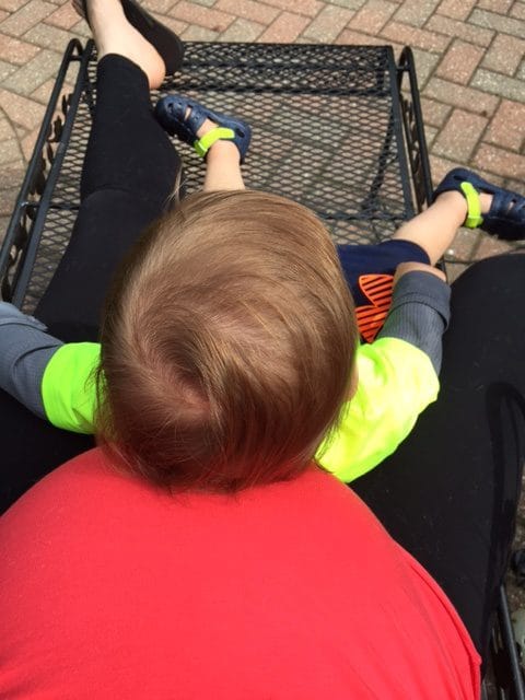 Sis is also being used as a cushion for Mr. Anthony cuddles these days...