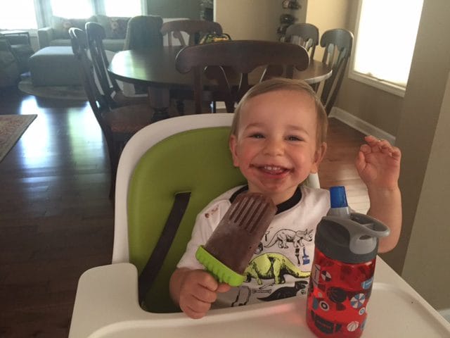 Yes, the fudgsicle is bigger than his head! 