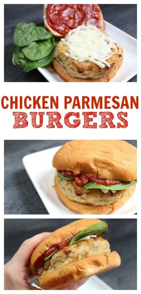 Change-up your weekly burger routine with these ground chicken parmesan burgers. Grill then serve with homemade marinara sauce and mozzarella cheese.