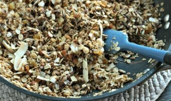 Skillet Granola gives you the flavor and taste of homemade granola in just about 5 minutes without turning on the oven!
