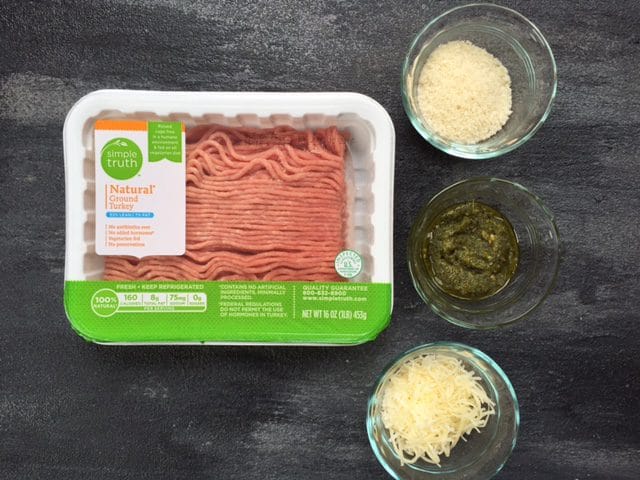 FullSizeRender - Mom to Mom Nutrition Turkey Pesto Meatballs are made with just four ingredients and make the perfect healthy protein for meatball subs or served with marinara and whole grain pasta for a simple weeknight meal.