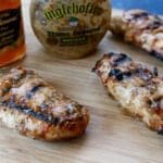 This apricot grilled chicken has just the right amount of sweetness and tang thanks to one simple marinade made with pantry staple ingredients!