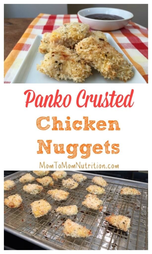 panko - Mom to Mom Nutrition Traditional chicken nuggets get a makeover with this homemade panko-crusted breading for an extra crispy, cheesy texture.