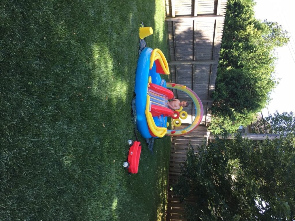 IMG_6844 - Mom to Mom Nutrition Or you could do a water slide... which is the crazy kiddie pool that's new for us this summer!