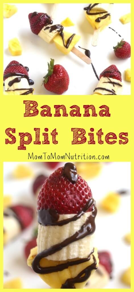 Banana Split Bites are made with just 4 ingredients and are simple, healthy treats that are perfect for summer!