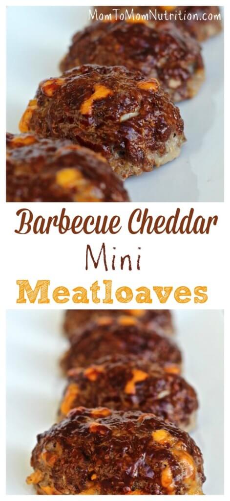 These kid-sized barbecue cheddar mini meatloaves are flavored with barbecue sauce and studded with yummy cheddar cheese. 