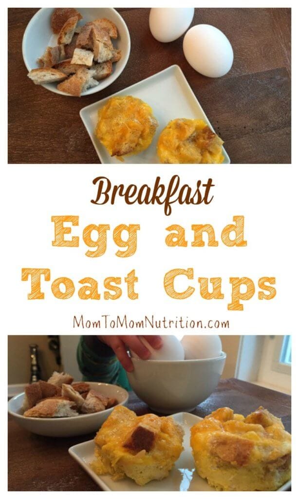 eggtoastcups3 - Mom to Mom Nutrition These egg and toast cups are the perfect finger food breakfast for kids. They also serve as a portable breakfast for busy mornings.
