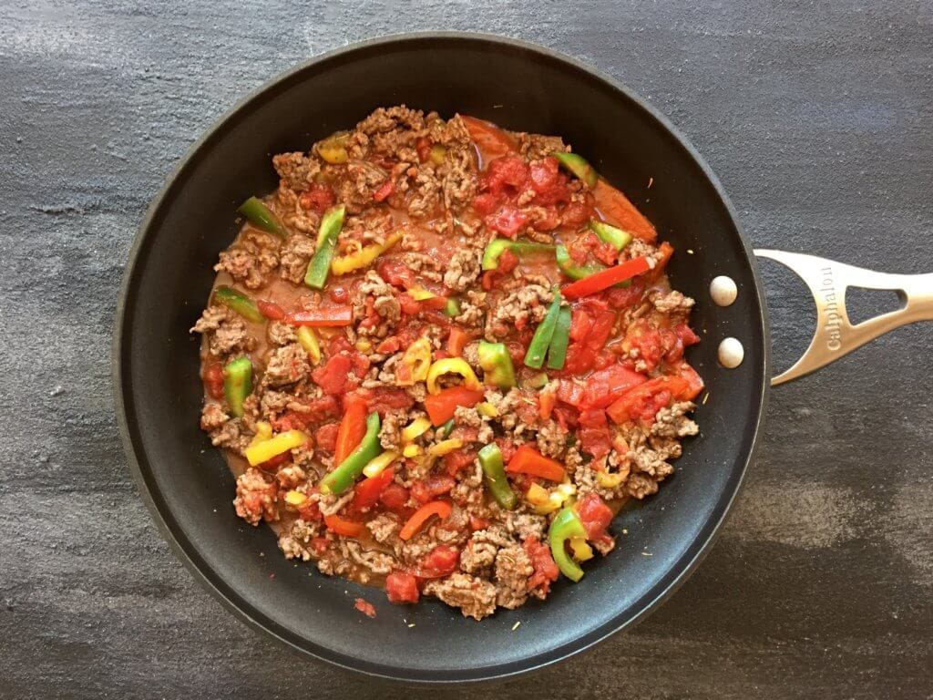 Italian Beef Skillet is a 20-minute dinner made with lean Ground Beef and lots of fresh peppers, making it a hearty and healthy weeknight meal.
