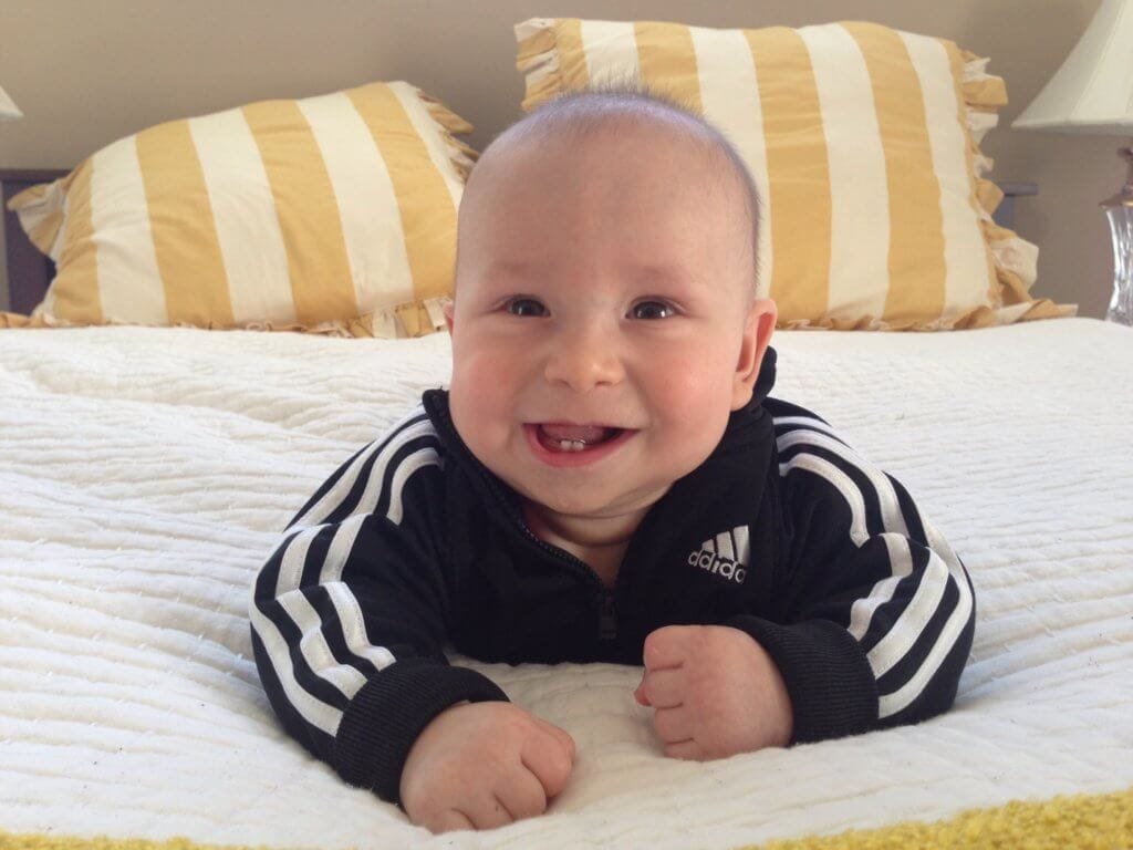 And just because I'm feeling all sentimental, here's Joey at 4 months old. He still has his baby face! 