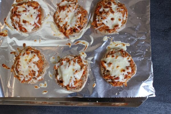 IMG_3074 - Mom to Mom Nutrition Chicken Parmesan Melts are a tasty version of the classic Italian dish. A delicious sandwich baked to perfection with melted mozzarella cheese on top!
