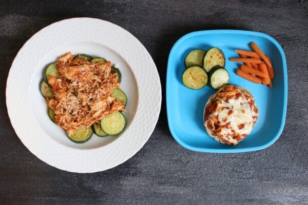 IMG_3075 - Mom to Mom Nutrition Chicken Parmesan Melts are a tasty version of the classic Italian dish. A delicious sandwich baked to perfection with melted mozzarella cheese on top!