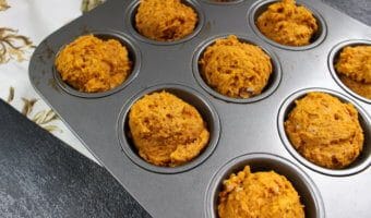 These pumpkin spice muffins are super moist and taste just like the many flavors of fall! They make a great snack or sweet treat for holiday parties.